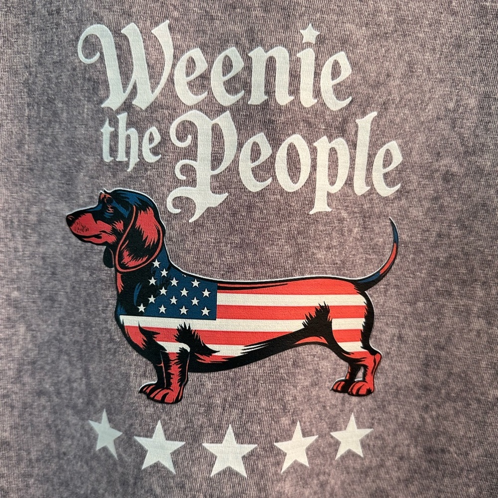 New Weenie the People Patriotic Dachshund Stonewashed T-Shirt